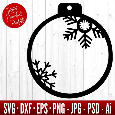 Personalized Monogram Christmas Ornament SVG Dxf Cut Files | Etsy