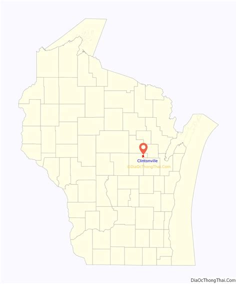 Map of Clintonville city, Wisconsin