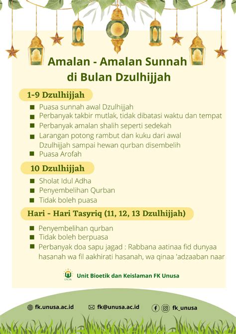 "AMALAN-AMALAN SUNNAH DI BULAN DZULHIJJAH" - FK UNUSA