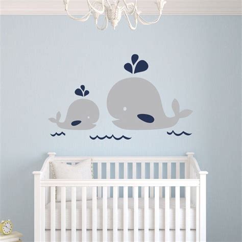 Mommy and Baby Whale Nursery Wall Decal | Baby nursery wall decals, Whale nursery wall, Baby boy ...