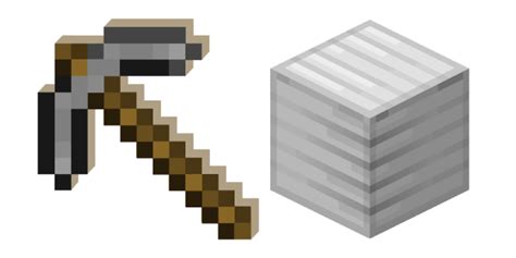 Minecraft Stone Pickaxe and Block of Iron cursor – Custom Cursor