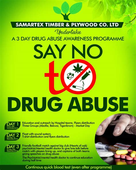 SAMARTEX LAUNCHES A 3 – DAY DRUG ABUSE AWARENESS CAMPAIGN