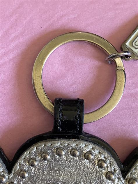 COACH METALLIC SILVER STUDDED SKULL KEY RING - Gem