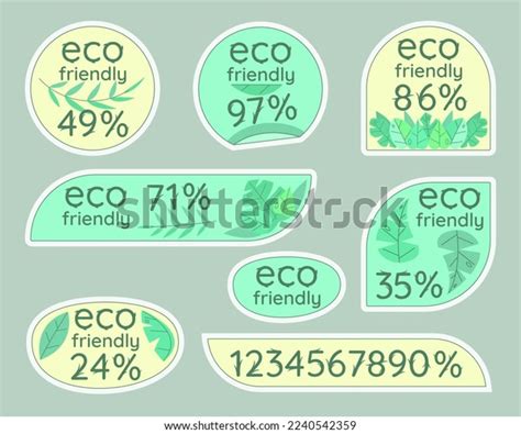 Eco Friendly Sticker Set Designer Font Stock Illustration 2240542359 ...