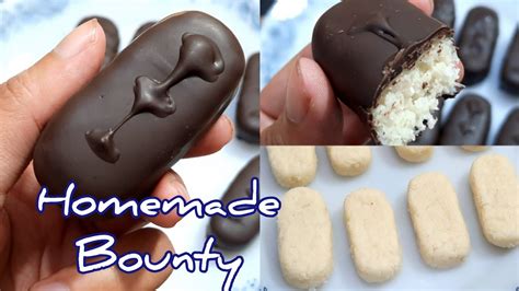 Homemade Bounty Chocolate Recipe–How to make chocolate at home–Bounty Bars Recipe –Halal Cuisine ...