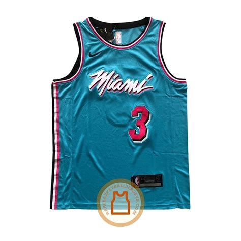 Dwyane Wade Miami Heat Vice City Edition Blue Authentic Jersey - Rare ...