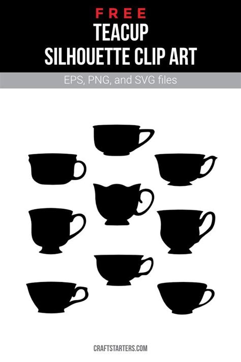 Free Teacup Silhouette Clip Art | Silhouette clip art, Clip art, Tea cup design