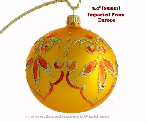 "Classic" Glass Christmas Ball (yellow) http://www.xmasornamentsworld ...