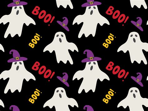 Halloween ghost pattern and texture. Seamless Vector illustration for fabric, packaging ...