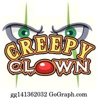 20 Scary Clown Eyes With Creepy Clown Word Logo Clip Art | Royalty Free - GoGraph