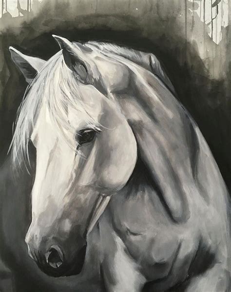 White Horse by Dana Jensen | Horse painting, Horse canvas painting, White horse painting