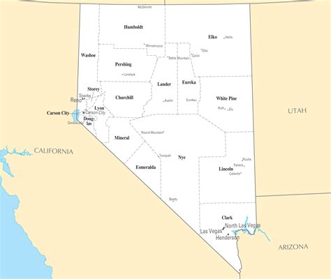 Nevada Cities And Towns - MapSof.net