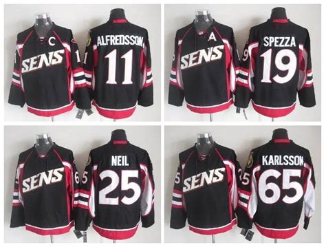 Ottawa Senators Men S Ice Hockey Jerseys 65 Erik Karlsson 11 Alfredsson 25 Neil Home Black ...