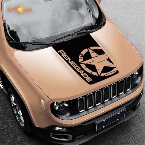 Car & Truck Graphics Decals Blackout military star vinyl hood decal Jeep renegade 2015 2016 2017 ...