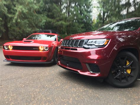 1,414 Horsepower: Hellcat vs Trackhawk Rev Battle! [Video] - The Fast Lane Car