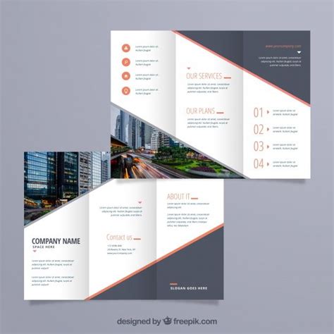 Free Vector | Modern triptych template | Leaflet design, Company ...