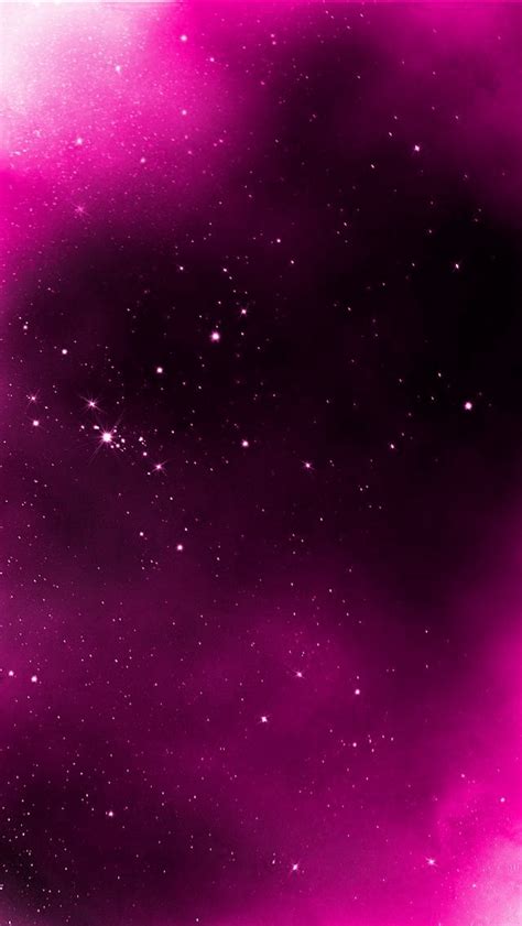 Pink Galaxy Background with Stars and Clouds