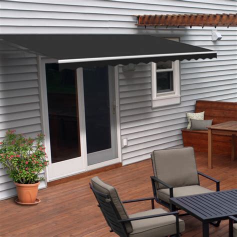 ALEKO 8'' Fabric Cover Motorized Retractable Patio Awning & Reviews | Wayfair