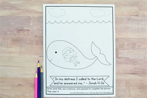 Jonah and the Whale Coloring Page (Free Printable) – Mary Martha Mama