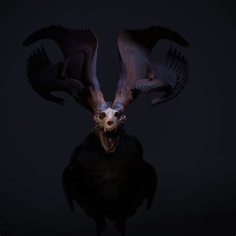 ArtStation - Demon Deer!, Tyler Smith Tyler Smith, Deer Art, Creature Design, Zbrush, Mythical ...