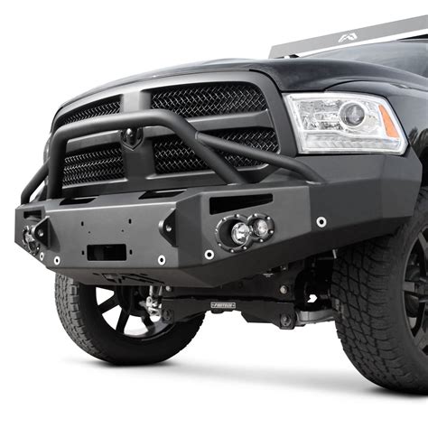 Fab Fours® DR13-H2952-1 - Premium Full Width Black Front Winch HD Bumper with Pre-Runner Guard