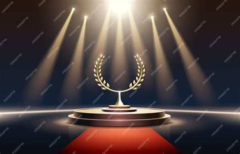 Premium Vector | Award best podium winner golden object Vector