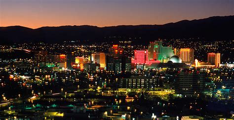 Reno, Nevada Skyline At Dusk Photograph by Theodore Clutter - Fine Art ...