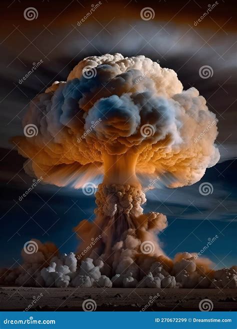 Realistic Explosion of Nuclear Bomb Mushroom Cloud Stock Illustration - Illustration of bomb ...