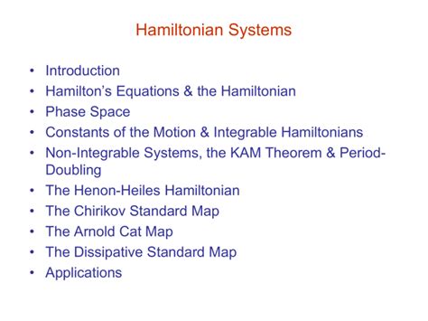 Hamiltonian Systems