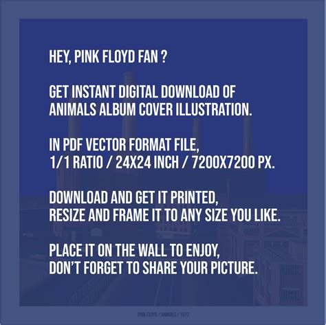 Pink Floyd, Animals, Album Cover Illustration, Poster, Wall Art, Room ...