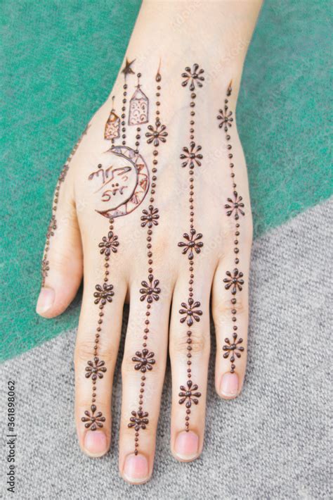 Back Hand Mehndi Designs Pic For Eid Stock Photo | Adobe Stock