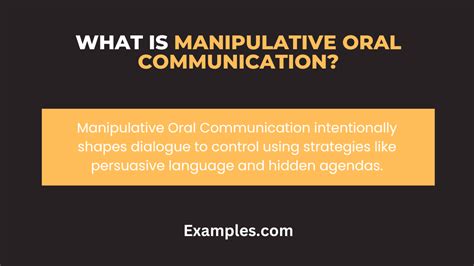 Manipulative Oral Communication: Examples, Styles, Types, PDF