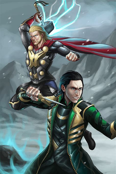 Loki and Thor by GenghisKwan on DeviantArt