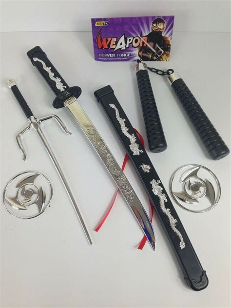 Kids Ninja Sword Toy Weapons Set Teenage Ninja Fancy Dress Party 100% PLASTIC | eBay