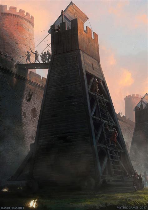 Siege tower by David Demaret Fantasy Warrior, Fantasy Rpg, Medieval Fantasy, Fantasy World, Dark ...