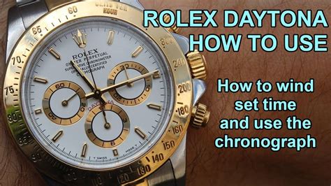 How to use Rolex Daytona Cosmograph chronograph - winding, setting time, and chronograph ...