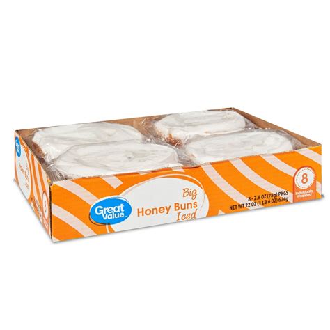 Great Value Iced Honey Buns, 8 Count - Walmart.com - Walmart.com