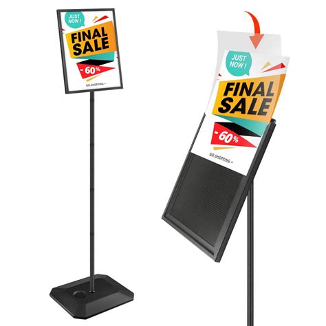 Buy Adjustable Sign Holder, 8.5x11 inch, Stand Outdoor Indoor Standing Display Sign Holders ...