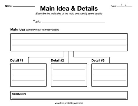 Main Idea Graphic Organizer – Free-printable-paper.com