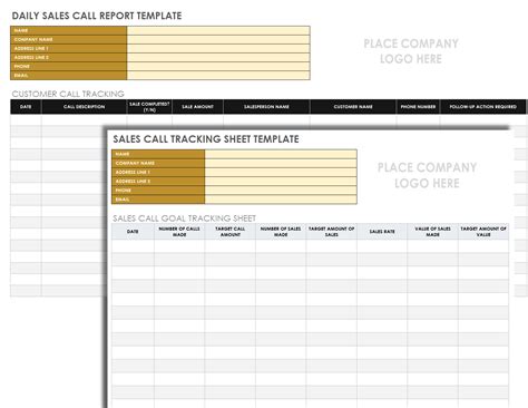 Sales Call Report Template Excel