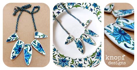 Midwinter plate necklace #midwinter Broken China Jewelry, Eco Resin, Ceramic Jewelry, China ...