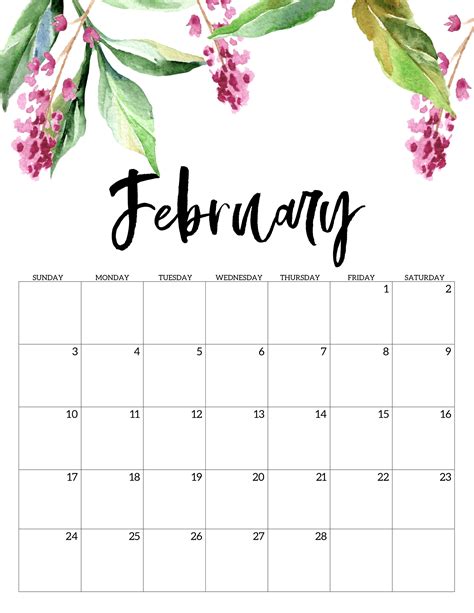 Free Printable Calendar 2019 - Floral - Paper Trail Design