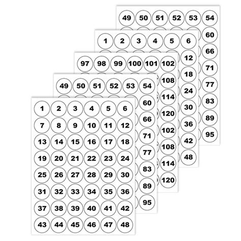 Buy Small Number Stickers Sequential Number Labels 2 Set of (1 to 120) 30 mm Sticky Numbers for ...