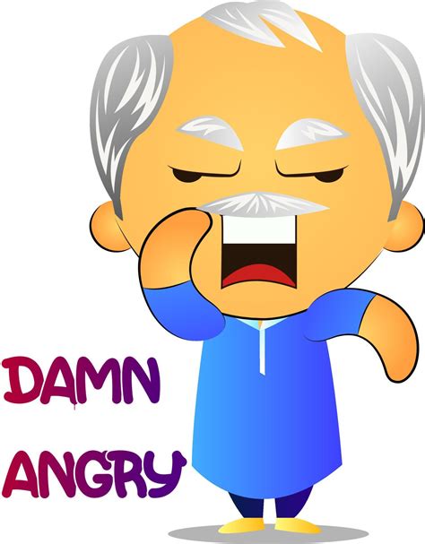 Angry old man, illustration, vector on white background. 13852724 ...