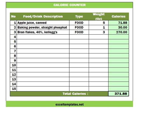 Calorie Tracker Download Excel oldenlauto