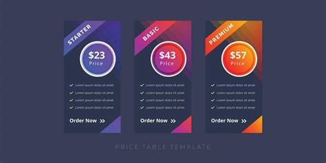 modern pricing table template website subscription plan 25683034 Vector Art at Vecteezy