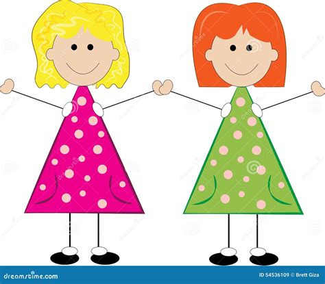 Stick Girls Stock Illustration - Image: 54536109