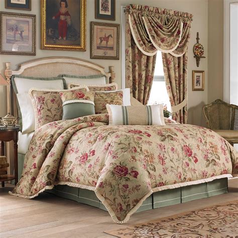 Amazon.com: Croscill Cottage Rose Tan pink floral cal king comforter set 6 pieces bundle: Home ...