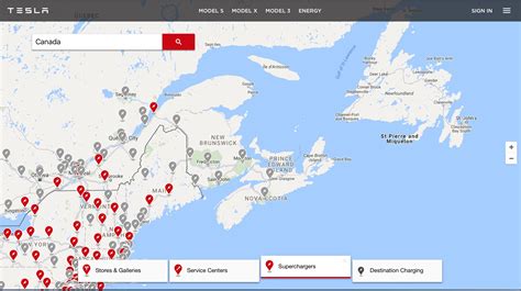 Tesla Updated supercharger map to add upcoming chargers for the Maritimes ahead of the Model 3 ...