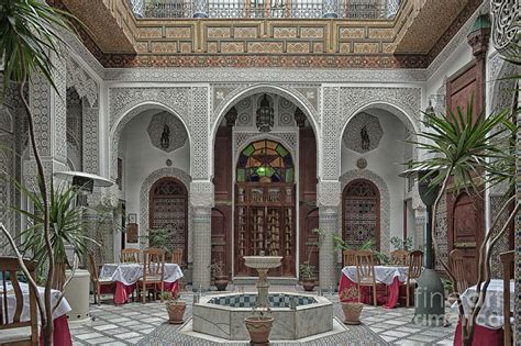 Interior of a small family owned hotel in the medina of Fez. Photograph by Laura Facchini - Fine ...